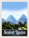 Holzschild 40x30 cm Saint Lucia Italien Gebirge Natur Bildmotiv Reisemotiv Europa