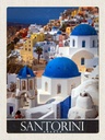 Holzschild 40x30 cm Santorini Griechenland Häuser weiss Bildmotiv Reisemotiv Europa