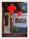 Holzschild 40x30 cm Shanghai Asien China rote Laterne Bildmotiv Reisemotiv Abenteuer Reisen