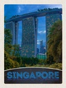 Holzschild 40x30 cm Singapur Asien Architektur Hochhaus Bildmotiv Reisemotiv Abenteuer Reisen