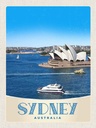 Holzschild 40x30 cm Sydney Australien Meer Schiff Yacht Bildmotiv Reisemotiv Abenteuer Reisen