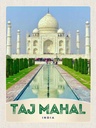 Holzschild 40x30 cm Taj Mahal Agra Moschee Islam Muslime Bildmotiv Reisemotiv Abenteuer Reisen