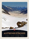Holzschild 40x30 cm Aletschgletsch Schweiz Schnee Natur Bildmotiv Reisemotiv Abenteuer Reisen
