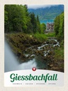 Holzschild 40x30 cm Giessbachfall Wald Wasserfall Natur Bildmotiv Reisemotiv Europa