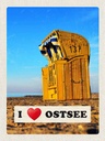 Holzschild 40x30 cm Ostsee Deutschland Strandkorb Bildmotiv Reisemotiv
