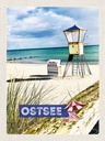 Holzschild 40x30 cm Ostsee Strand Rettungsschwimmer Bildmotiv Reisemotiv Europa