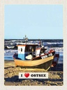Holzschild 40x30 cm Ostsee Deutschland Boot Wellen Meer Bildmotiv Reisemotiv Europa