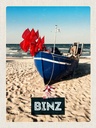 Holzschild 40x30 cm Binz Strand Deutschland Meer Bildmotiv Reisemotiv