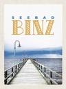 Holzschild 40x30 cm Seebad Binz Meer Strand Ebbe und Flut Bildmotiv Reisemotiv Europa