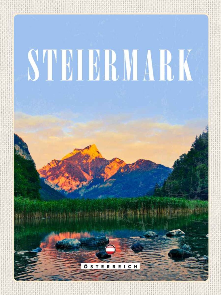 Holzschild 40x30 cm Steiermark ÖsterreichSee Natur Bildmotiv Reisemotiv Europa