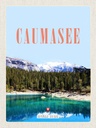 Holzschild 40x30 cm Caumasee Schweiz Schnee Natur Bildmotiv Reisemotiv Abenteuer Reisen