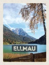 Holzschild 40x30 cm Ellmau Österreich Berge See Natur Bildmotiv Reisemotiv Europa