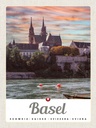 Holzschild 40x30 cm Basel Schweiz Fluss Natur Architektur Bildmotiv Reisemotiv Abenteuer Reisen