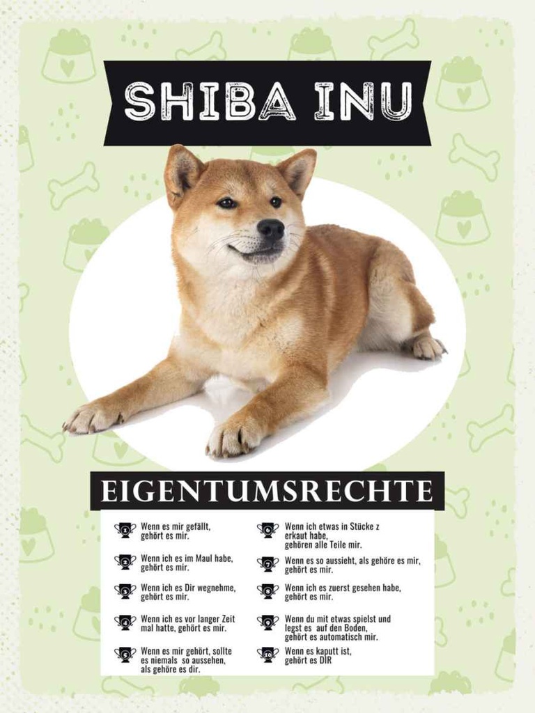 Holzschild 40x30 cm Shiba Inu Eigentumsrechte Dekoration