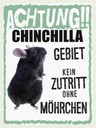 Holzschild 40x30 cm Tiere Achtung Chinchilla Gebiet Tier Haustier