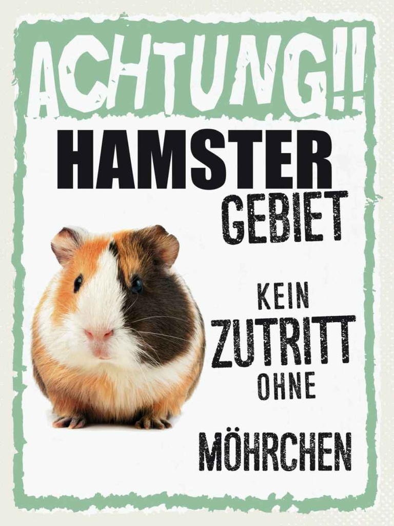 Holzschild 40x30 cm Tiere Achtung Hamster Gebiet Tier Haustier