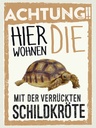 Holzschild 40x30 cm Tiere Achtung hier kröte Tier Haustier