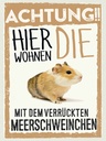 Holzschild 40x30 cm Tiere Achtung hier Meerschweinchen Tier Haustier