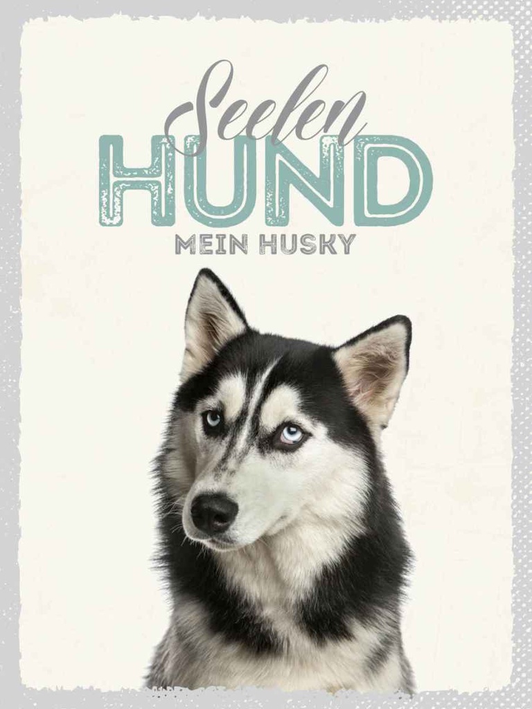 Holzschild 40x30 cm Seelen Hund mein Husky Tier Haustier