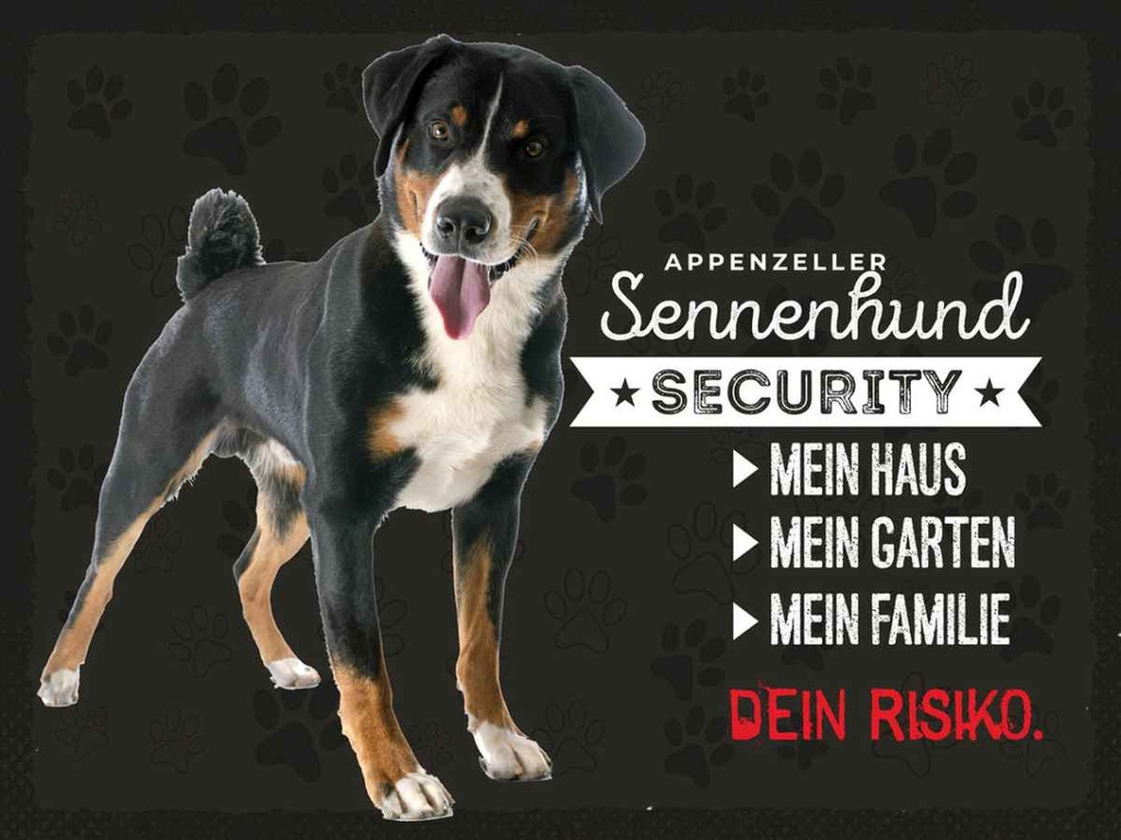 Holzschild 30x40 cm Sennenhund Security mein Haus Tier Haustier