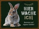 Holzschild 30x40 cm Kaninchen hier wache eigene Gefahr Tier Haustier