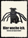 Holzschild 40x30 cm Hund hier wache ich eigene Gefahr Tier Haustier