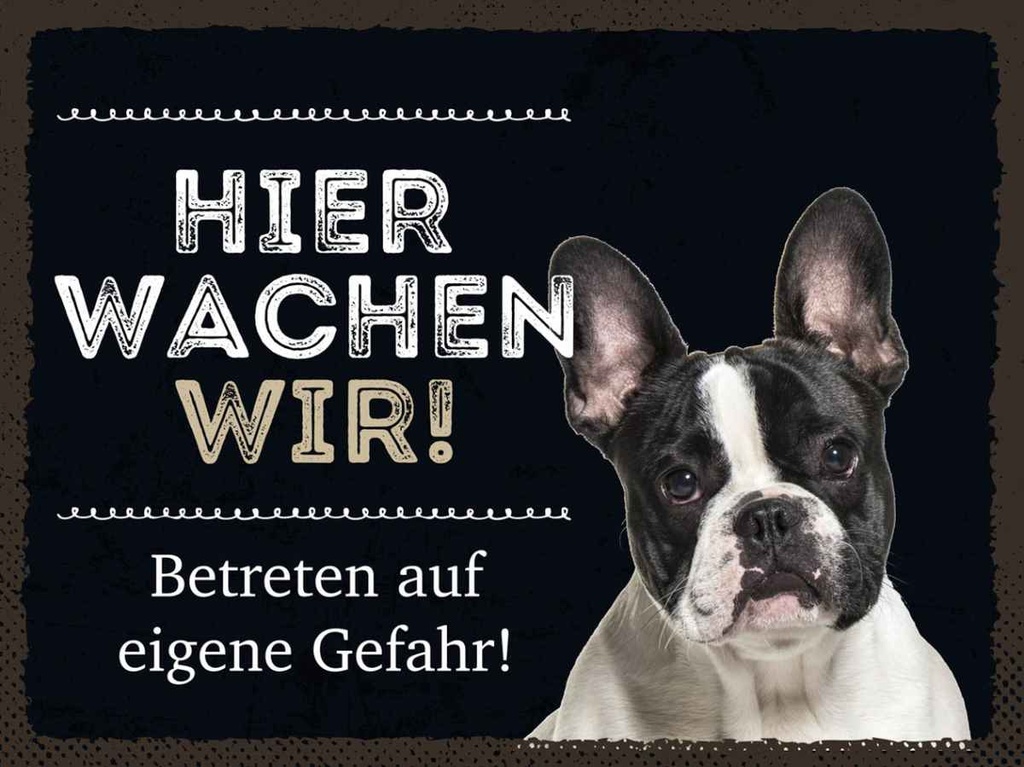 Holzschild 30x40 cm Tiere hier wachen wir eigene Gefahr Tier Haustier