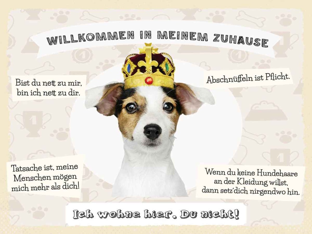 Holzschild 30x40 cm Tiere Hund willkommen wohne hier Tier Haustier