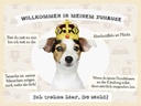 Holzschild 30x40 cm Tiere Hund willkommen wohne hier Tier Haustier