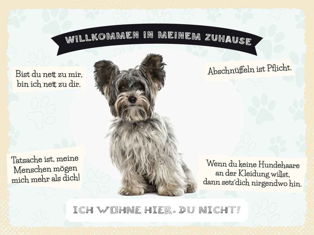 Holzschild 30x40 cm Tiere Yorkshire Terriere willkommen Tier Haustier
