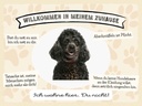 Holzschild 30x40 cm Tiere Pudel willkommen Zuhause Tier Haustier