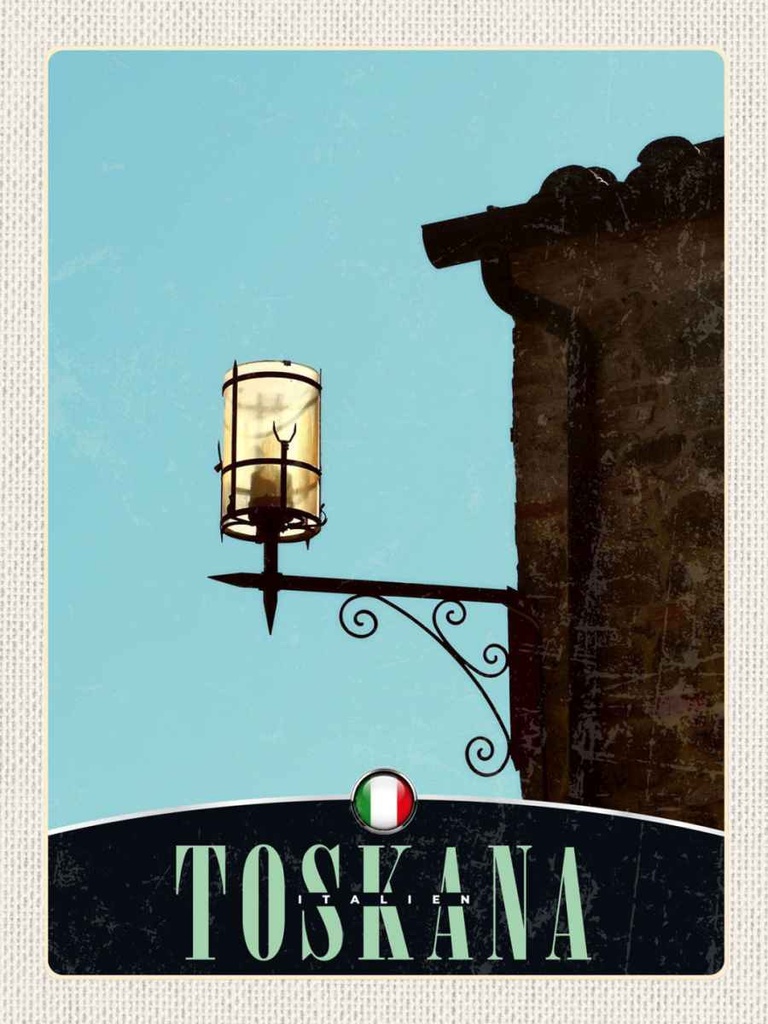 Holzschild 40x30 cm Toskana Italien Architektur Laterne Bildmotiv Reisemotiv Europa