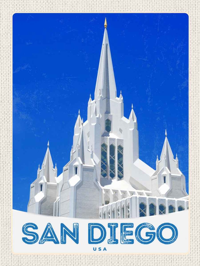 Holzschild 40x30 cm San Diego USA Amerika Architektur Bildmotiv Reisemotiv