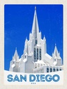 Holzschild 40x30 cm San Diego USA Amerika Architektur Bildmotiv Reisemotiv