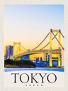 Holzschild 40x30 cm Tokyo Asien Japan Brücke Hochhaus Bildmotiv Reisemotiv Abenteuer Reisen