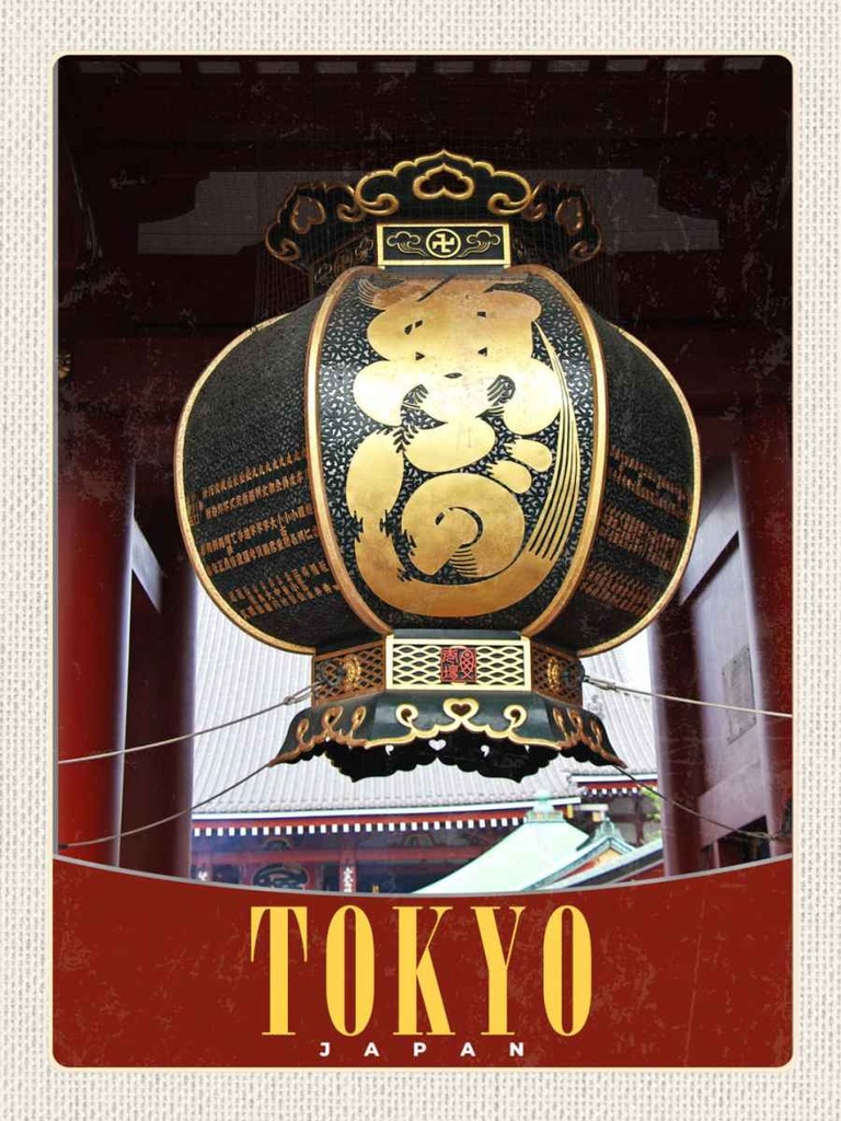 Holzschild 40x30 cm Tokyo Japan Asien Tradition Bildmotiv Reisemotiv Straße Stadt
