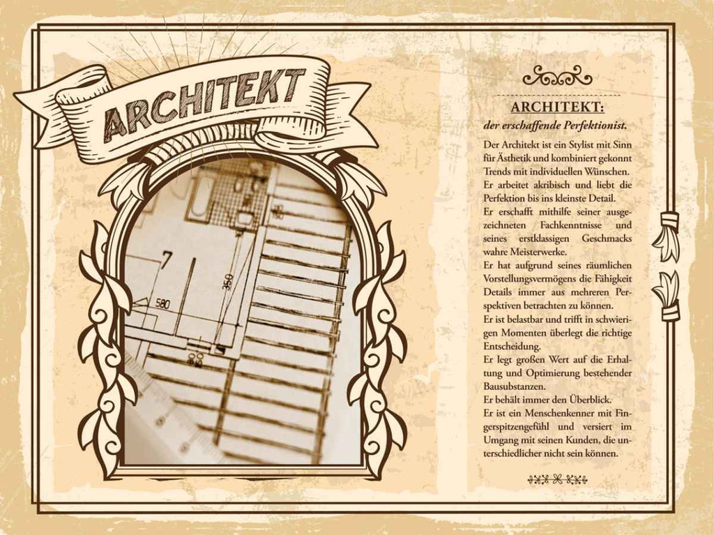 Holzschild 30x40 cm Architekt Perefektionist Stylist