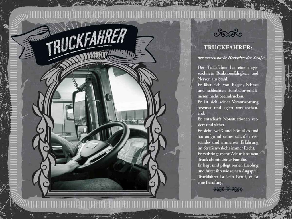 Holzschild 30x40 cm Truckfahrer Nerven aus Stahl Auto Garage Werkstatt