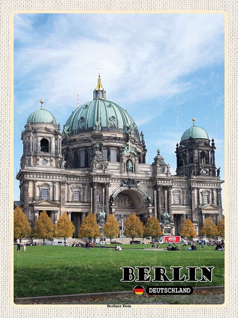 Holzschild 40x30 cm Berlin Hauptstadt Dom Architektur Bildmotiv Reisemotiv Abenteuer Reisen