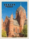 Holzschild 40x30 cm Berlin Heilig-Kreuz-Kirche Bildmotiv Reisemotiv Straße Stadt