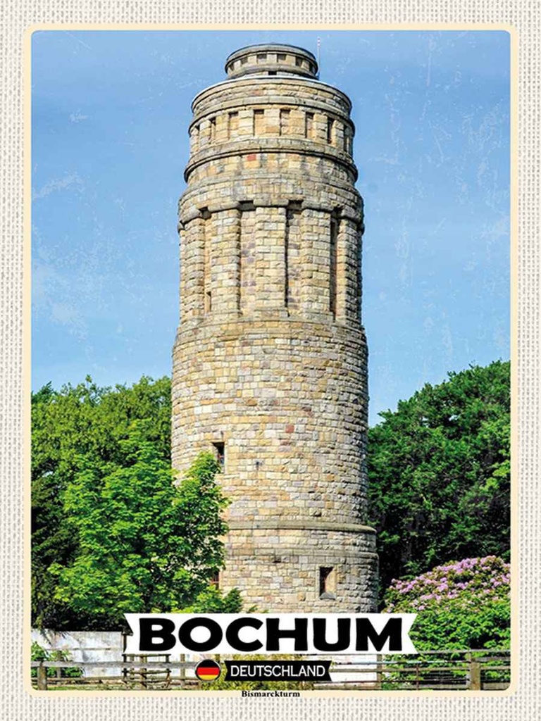 Holzschild 40x30 cm Bochum Bismarkturm Architektur Bildmotiv Reisemotiv Abenteuer Reisen