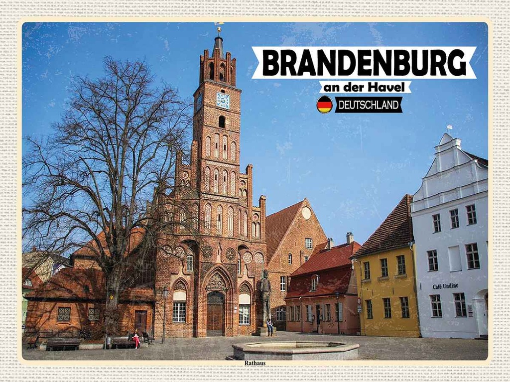 Holzschild 30x40 cm Brandenburg an der Havel Rathaus Bildmotiv Reisemotiv Deutschland