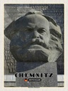 Holzschild 40x30 cm Chemnitz Karl-Marx-Monument Bildmotiv Reisemotiv Straße Stadt