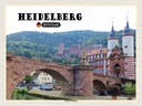 Holzschild 30x40 cm Heidelberg Altstadt Torbogen Bildmotiv Reisemotiv Straße Stadt