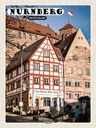 Holzschild 40x30 cm Nürnberg Deutschland Altstadt Bildmotiv Reisemotiv Straße Stadt