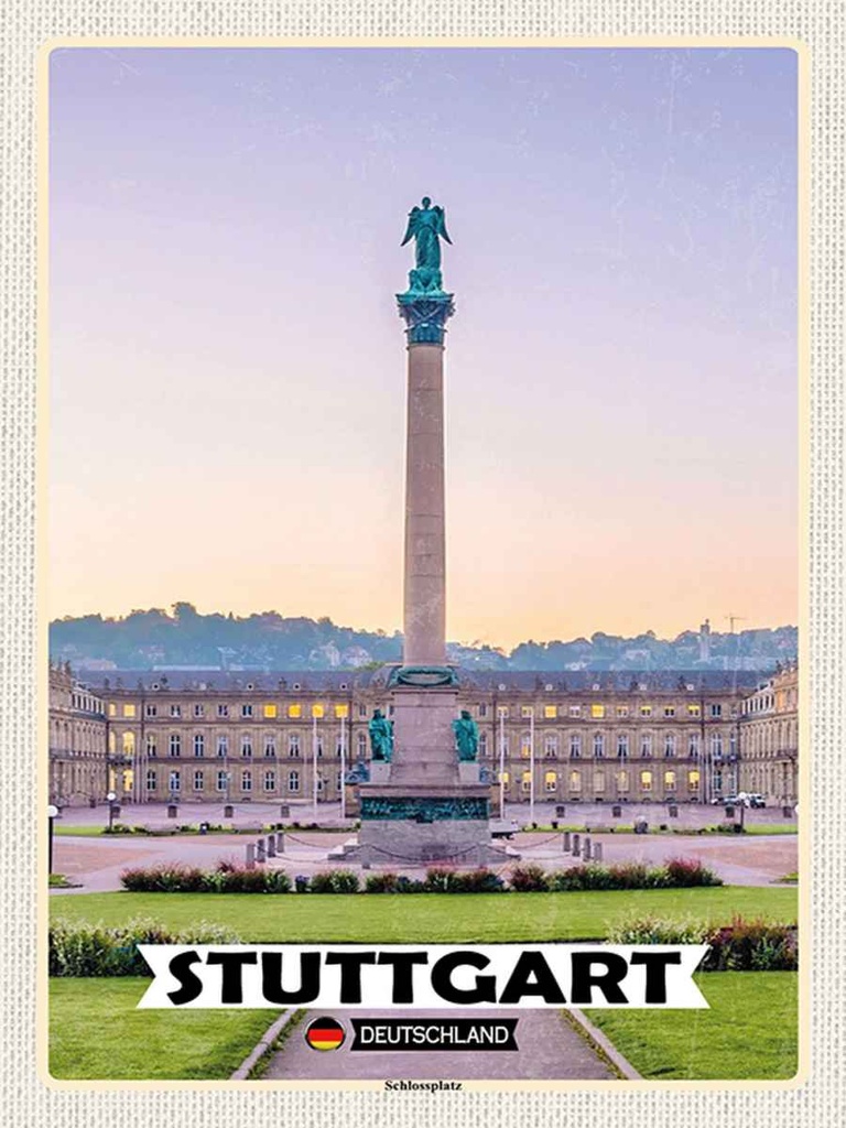 Holzschild 40x30 cm Stuttgart Deutschland Schlossplatz Bildmotiv Reisemotiv