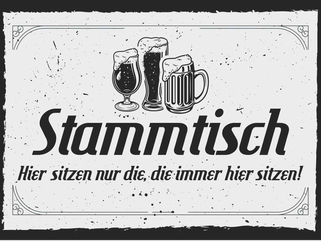 Holzschild 30x40 cm Stammtisch hier sitzen nur die Dekoration