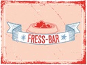 Holzschild 30x40 cm Fress-Bar Tier Haustier