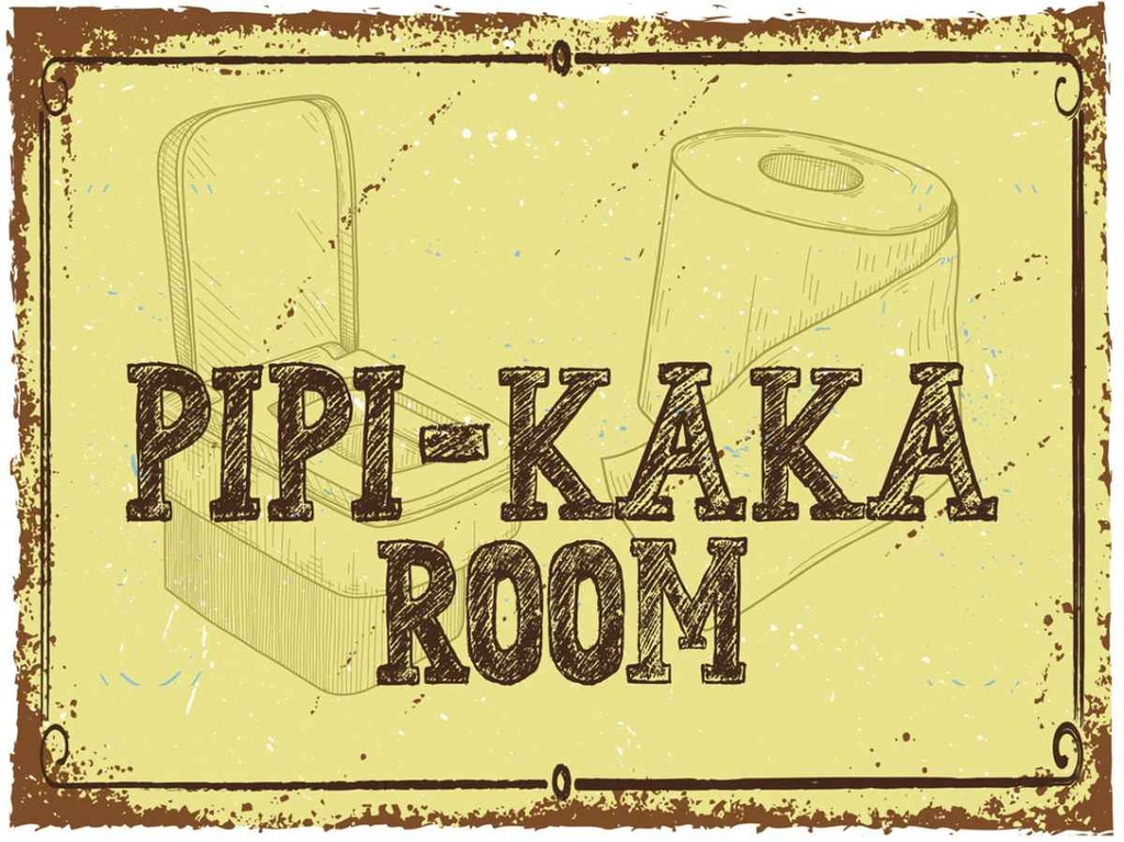 Holzschild 30x40 cm Pipi-Kaka room Dekoration