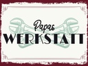 Holzschild 30x40 cm Papas Werkstatt Auto Garage